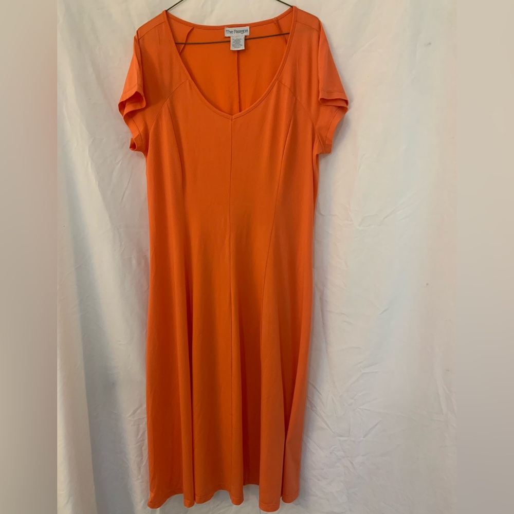 PARAGON Vibrant Peachy Orange Maxi Dress
